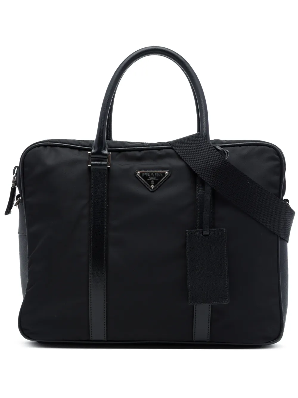 Prada Pre-Owned sacoche Saffiano Trimmed Tessuto (2013-2026) - Noir Prada Pre-Owned sacoche Saffiano Trimmed Tessuto (2013-2026) - Noir