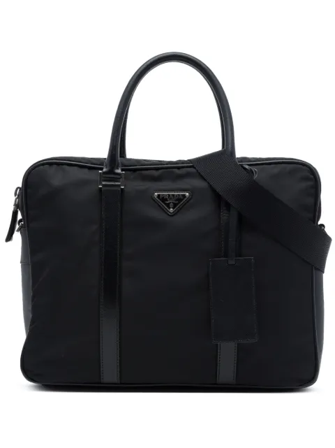 Prada Pre-Owned 2013-2024 Tessuto Aktentasche mit Saffiano-Besatz
