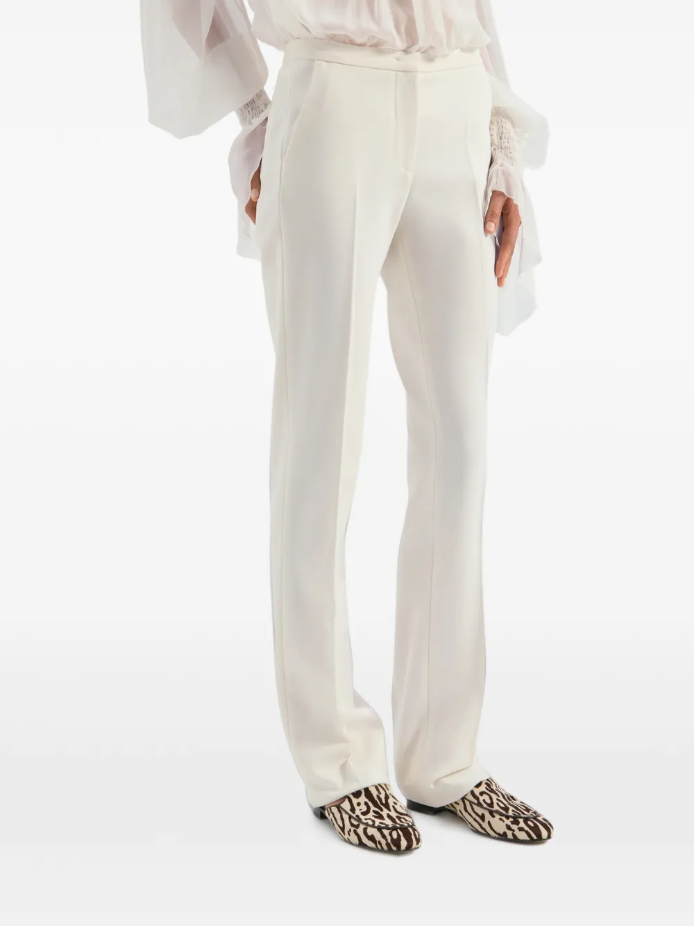 Genny Geplooide broek Wit