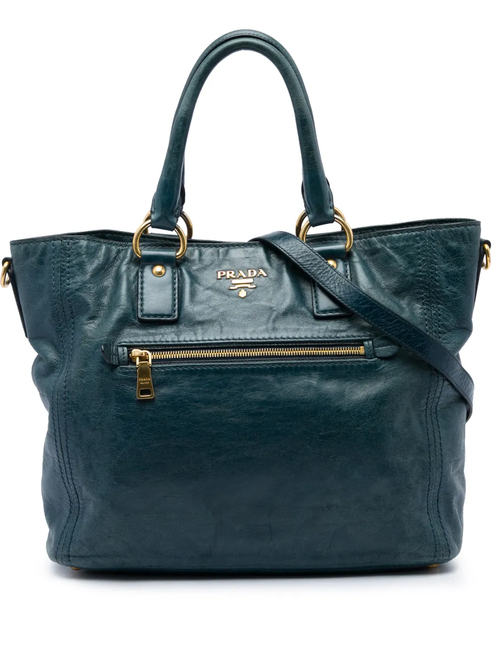 Prada Pre-Owned sac cabas convertible en Vitello Shine à poche avant (2010-2026)