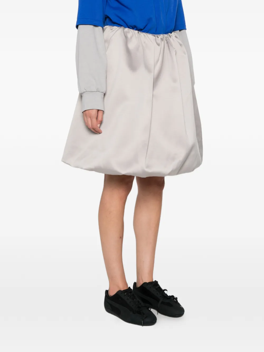 LII Mini-rok met satijnen afwerking en bubbelzoom Grijs