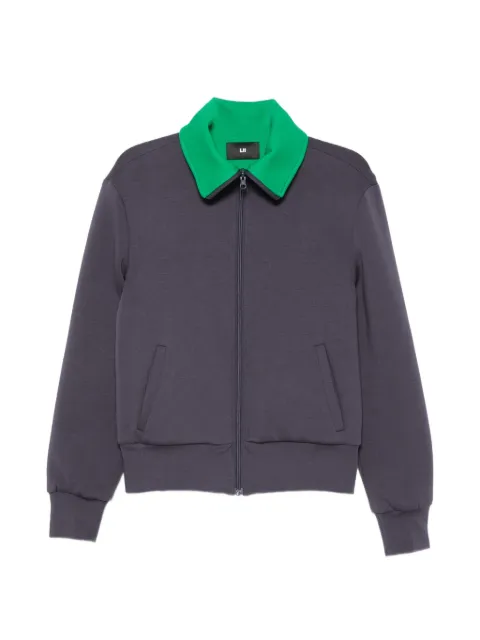 LII high-neck reversible zip-up sweater