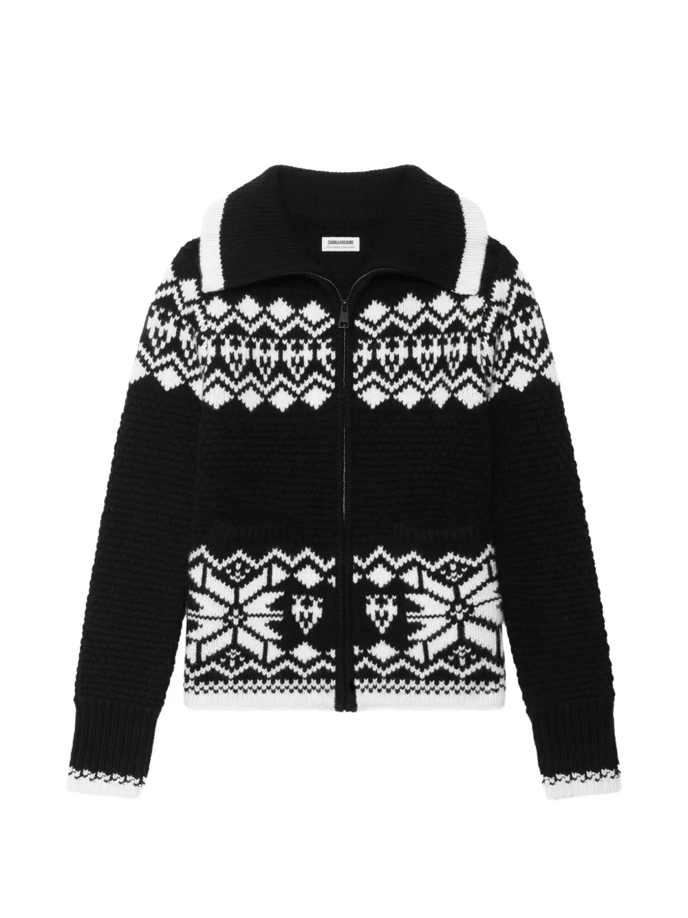 Zadig&Voltaire Gildas jacket knitted with zip-up stand collar - Noir Zadig&Voltaire Gildas jacket knitted with zip-up stand collar - Noir