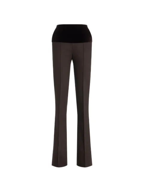 Genny velvet-waistband pressed-crease trousers
