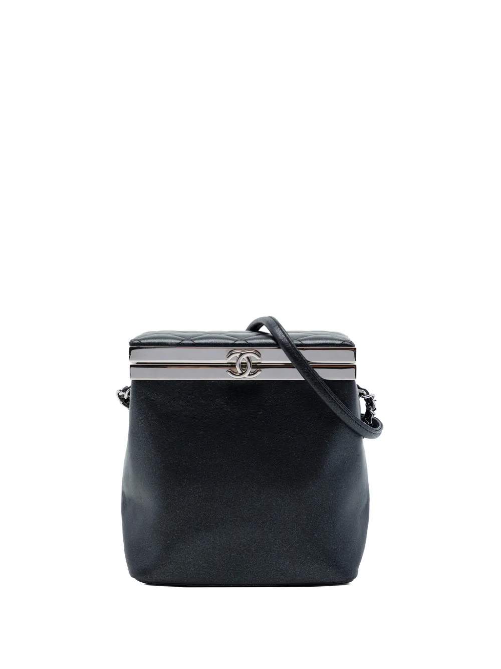 CHANEL Pre-Owned 2016-2017 CC Metallic Calfskin Case vanity bag - Nero