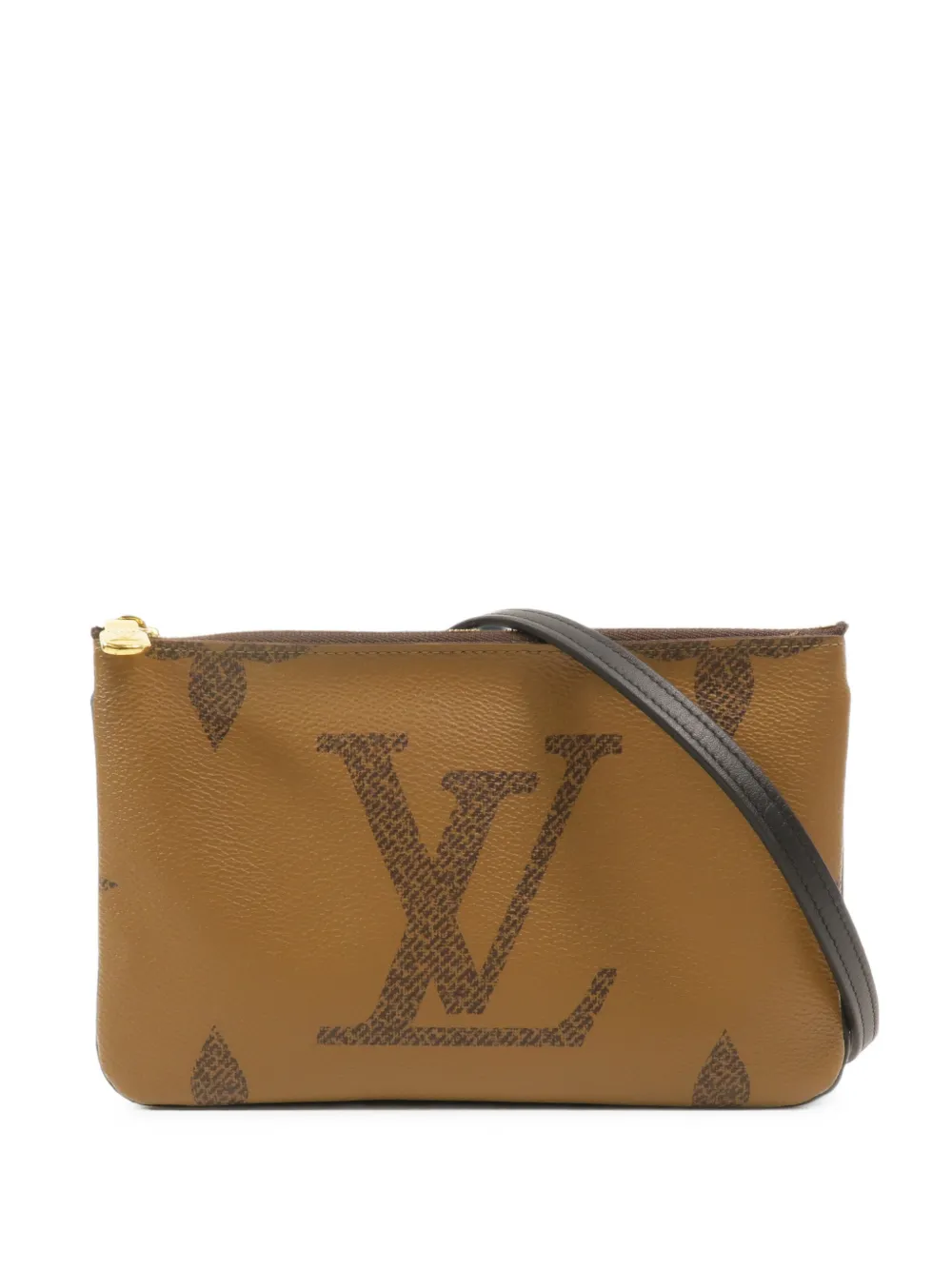 Louis Vuitton Pre-Owned pochette monogrammée Giant Reverse Double Zip - Marron