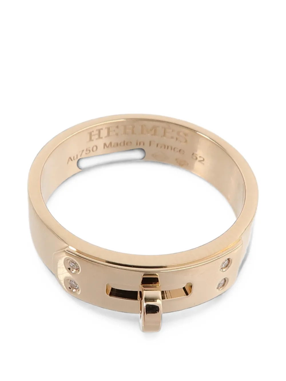 Pre-owned Hermes Kelly Diamond Ring In Gold