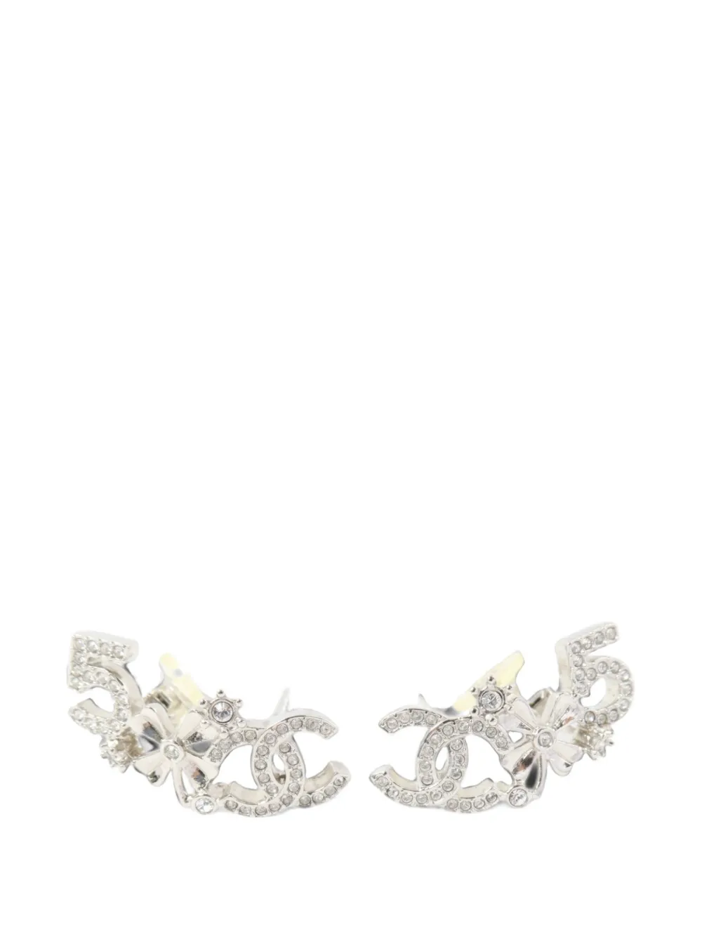 CHANEL Pre-Owned CC crystal-embellished earrings - Argento