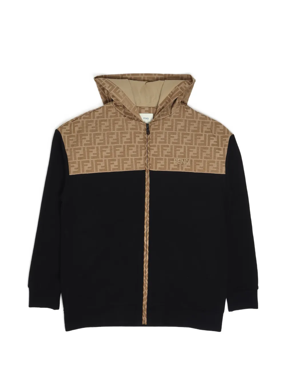 Fendi Kids logo-print zip-up hoodie - Noir Fendi Kids logo-print zip-up hoodie - Noir