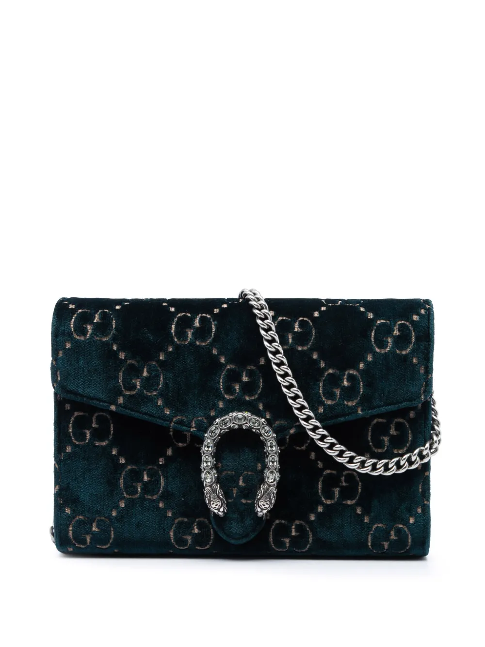 Gucci Pre-Owned pochette Dionysus Wallet on Chain en velours à motif GG (2016-2026) - Bleu