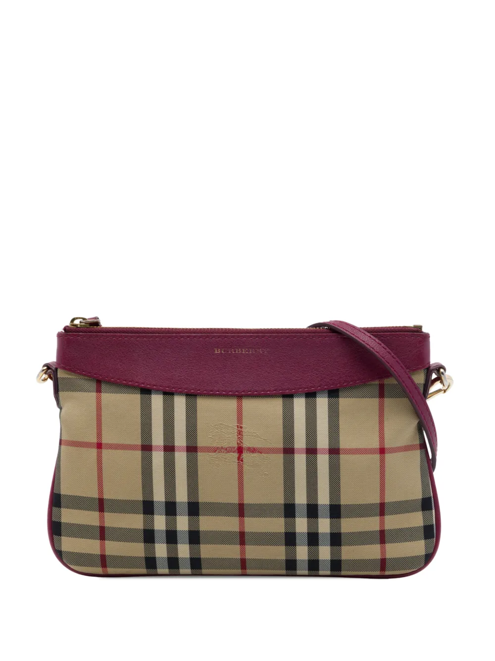 Burberry Pre-Owned 2000-2017 Haymarket Check Canvas Peyton crossbody bag - Nude
