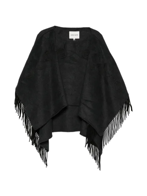 Antik Batik Willow embroidered fringe-trim poncho