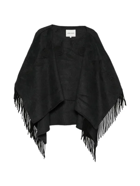 Antik Batik Willow embroidered fringe-trim poncho