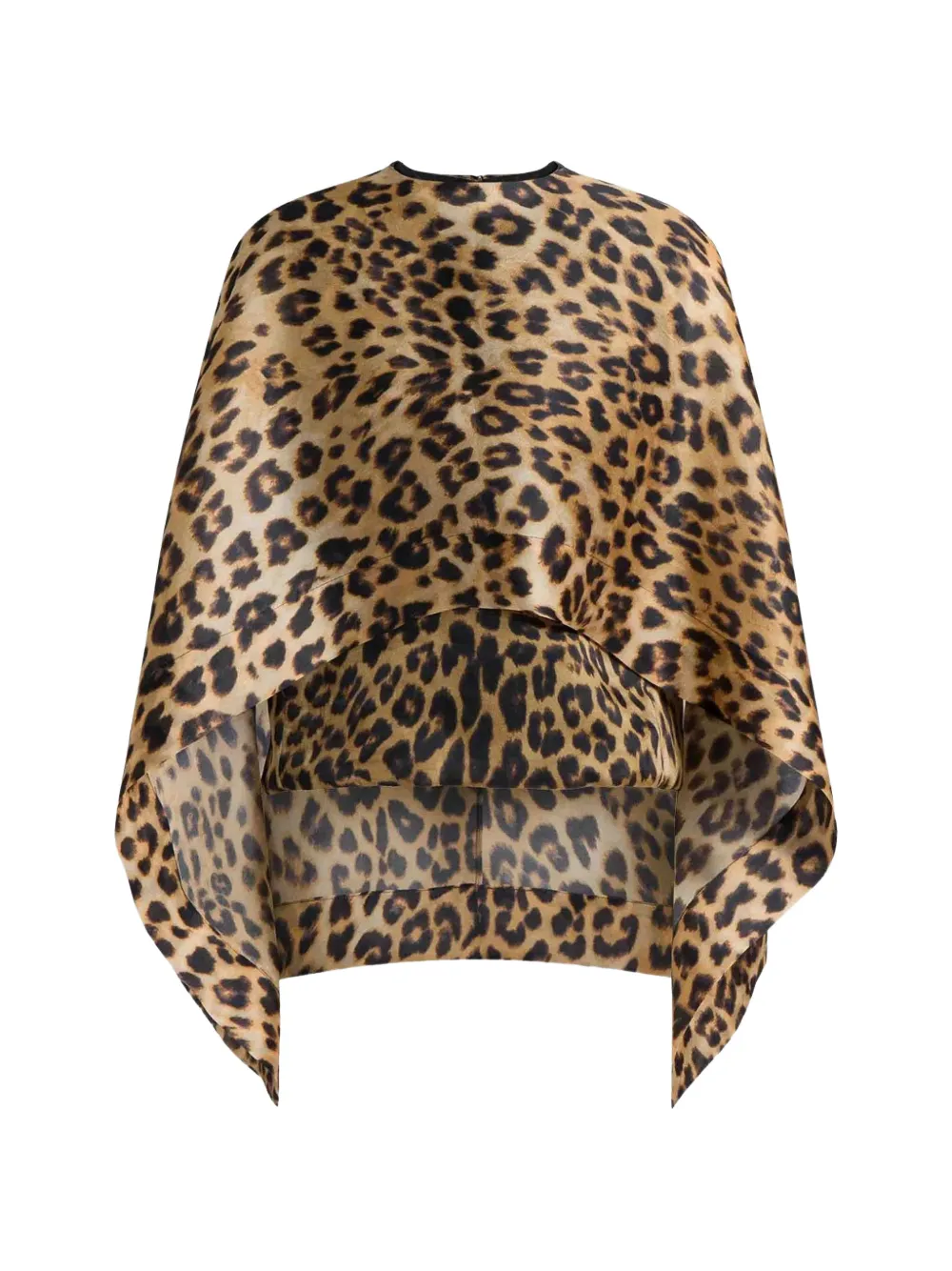 Alberta Ferretti haut à imprimé léopard et coupe façon cape - Marron Alberta Ferretti haut à imprimé léopard et coupe façon cape - Marron