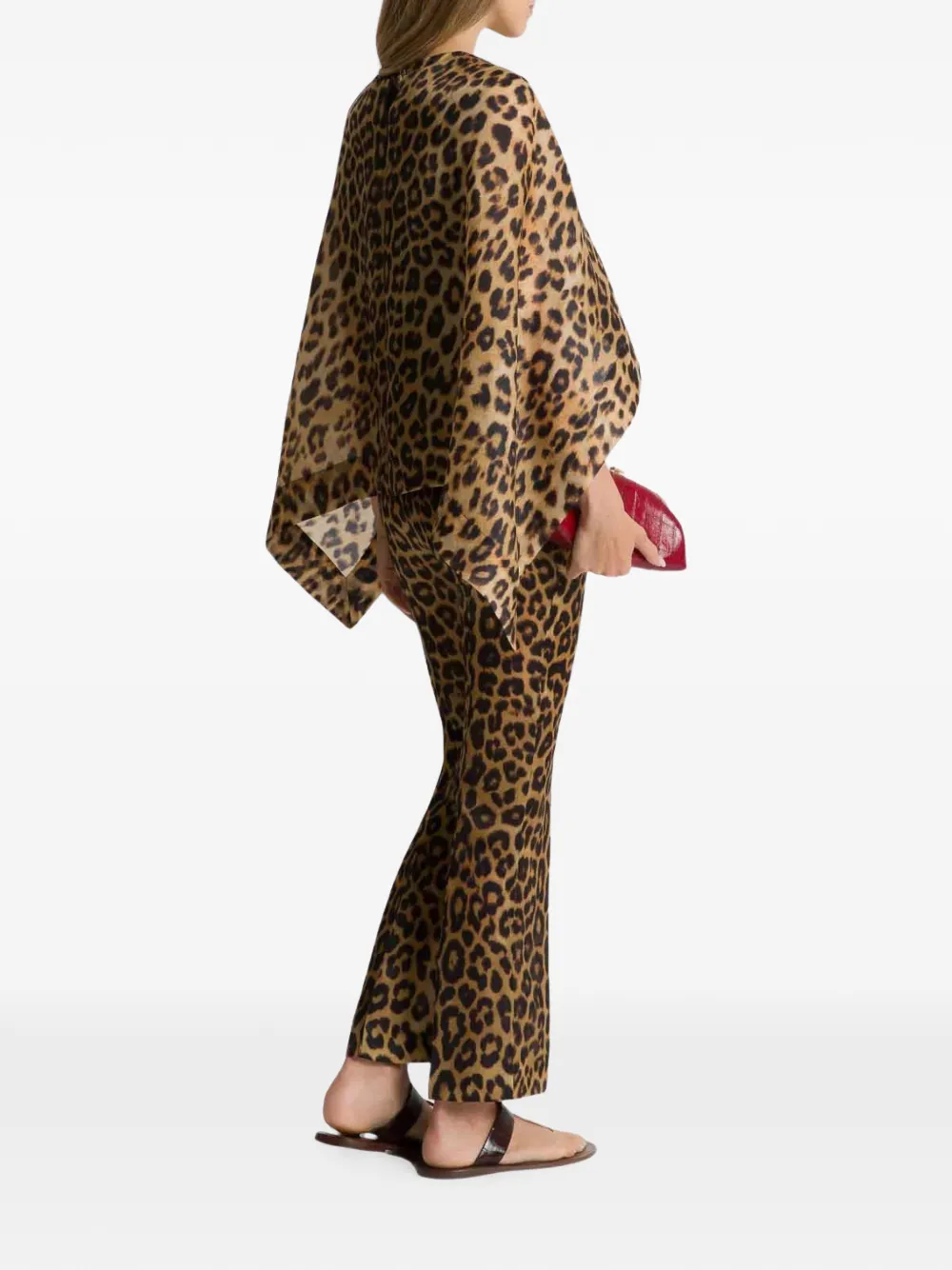 Alberta Ferretti Top met luipaard-print in capestijl Bruin