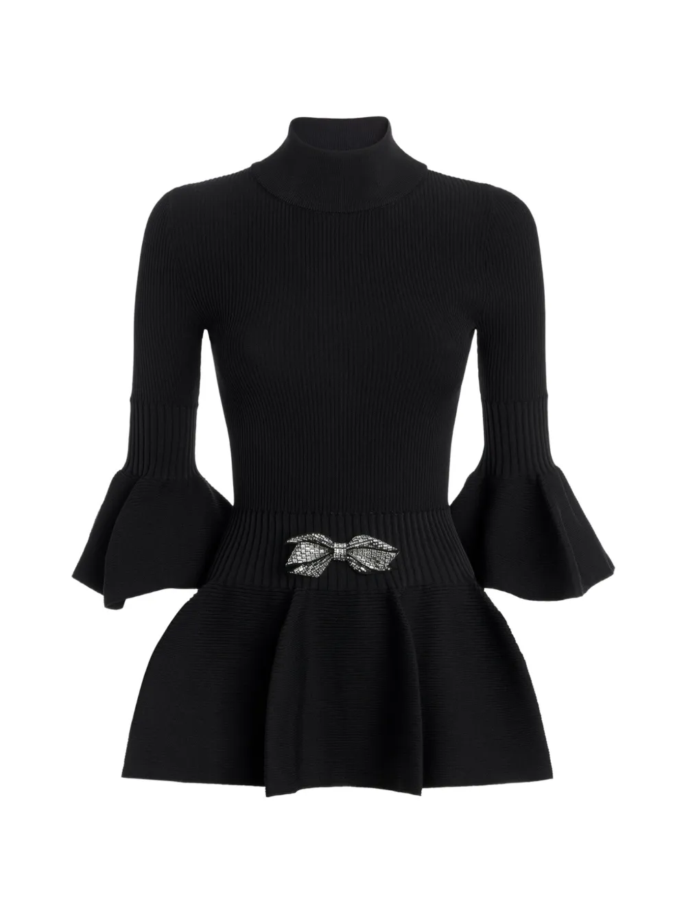 Genny pull péplum orné d’un nœud - Noir Genny pull péplum orné d’un nœud - Noir