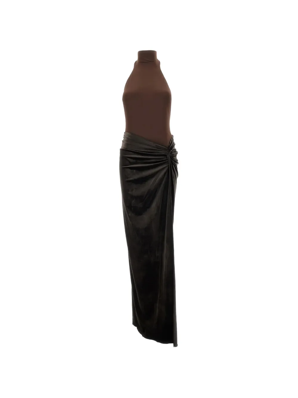 THE ANDAMANE Jessie halterneck maxi dress - Marron THE ANDAMANE Jessie halterneck maxi dress - Marron