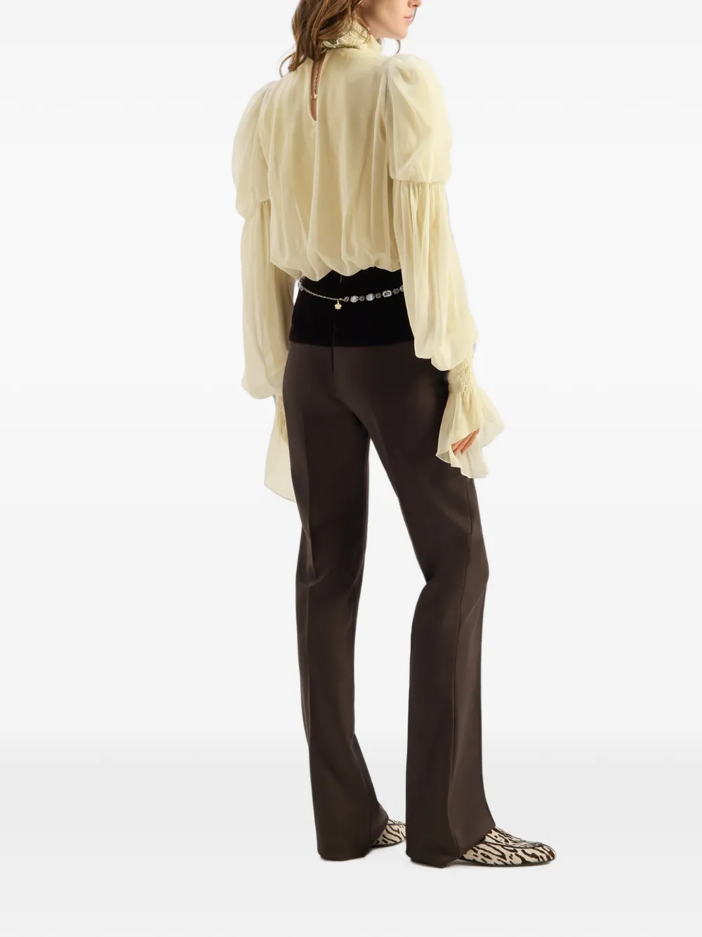 Genny Blouse met ruches Geel