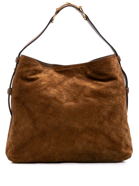 Gucci Pre-Owned 2016-2026 Large GG Suede Horsebit Beatrix Hobo tote bag