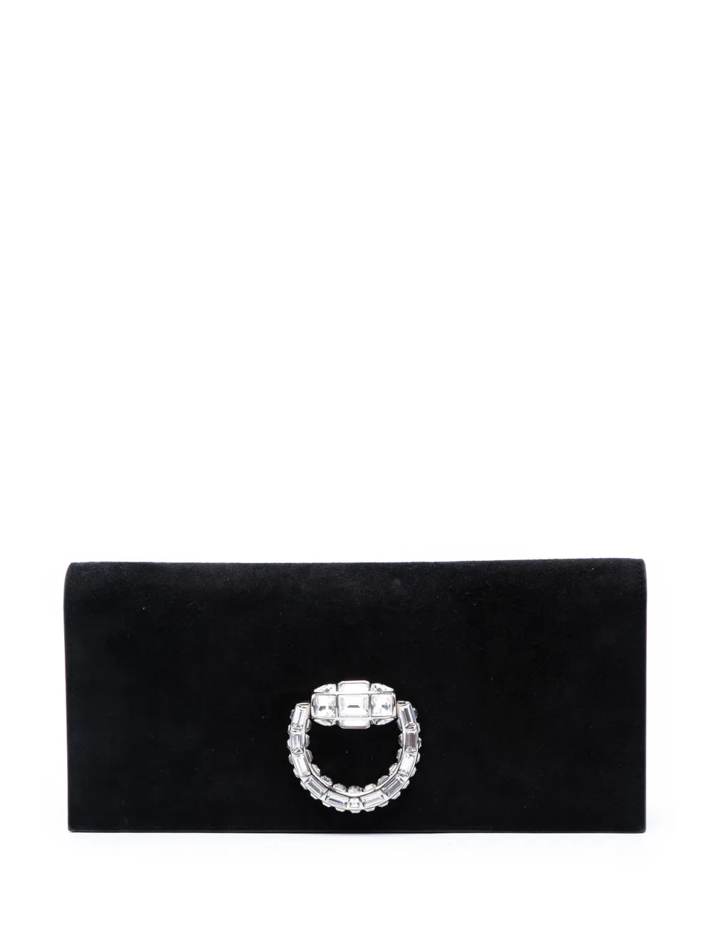 Gucci Pre-Owned 2016-2026 Suede Broadway Crystal clutch bag - Schwarz