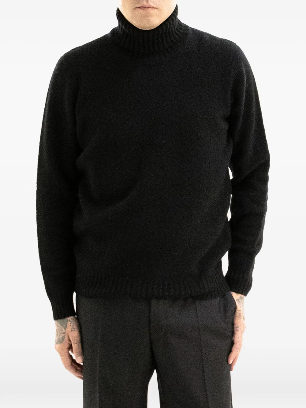 Drumohr roll-neck knitted sweater - Noir