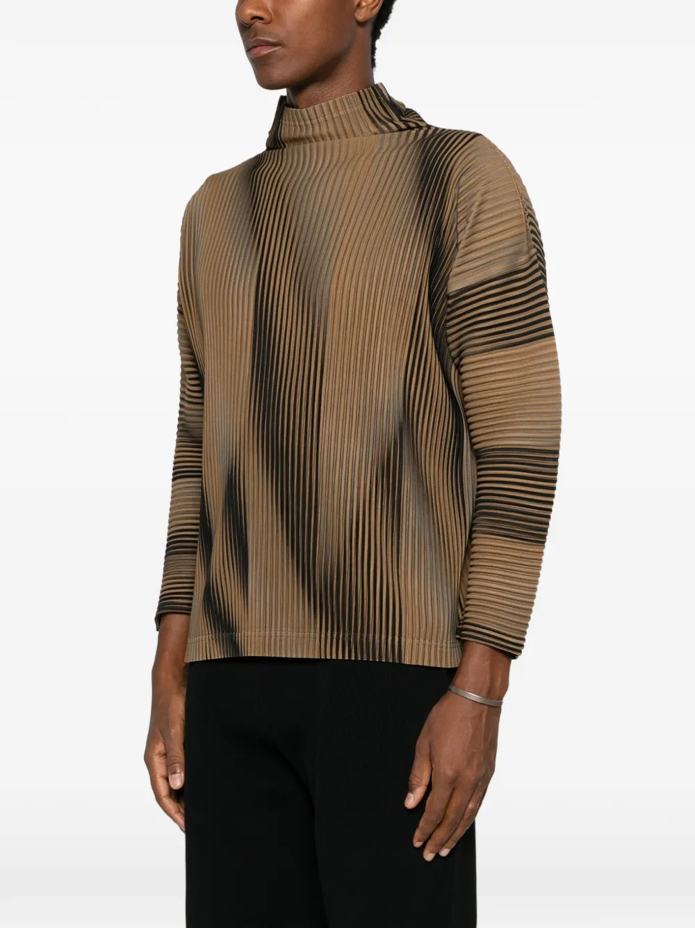 Homme Plissé Issey Miyake Top met plissé-effect en kleurverloop Bruin