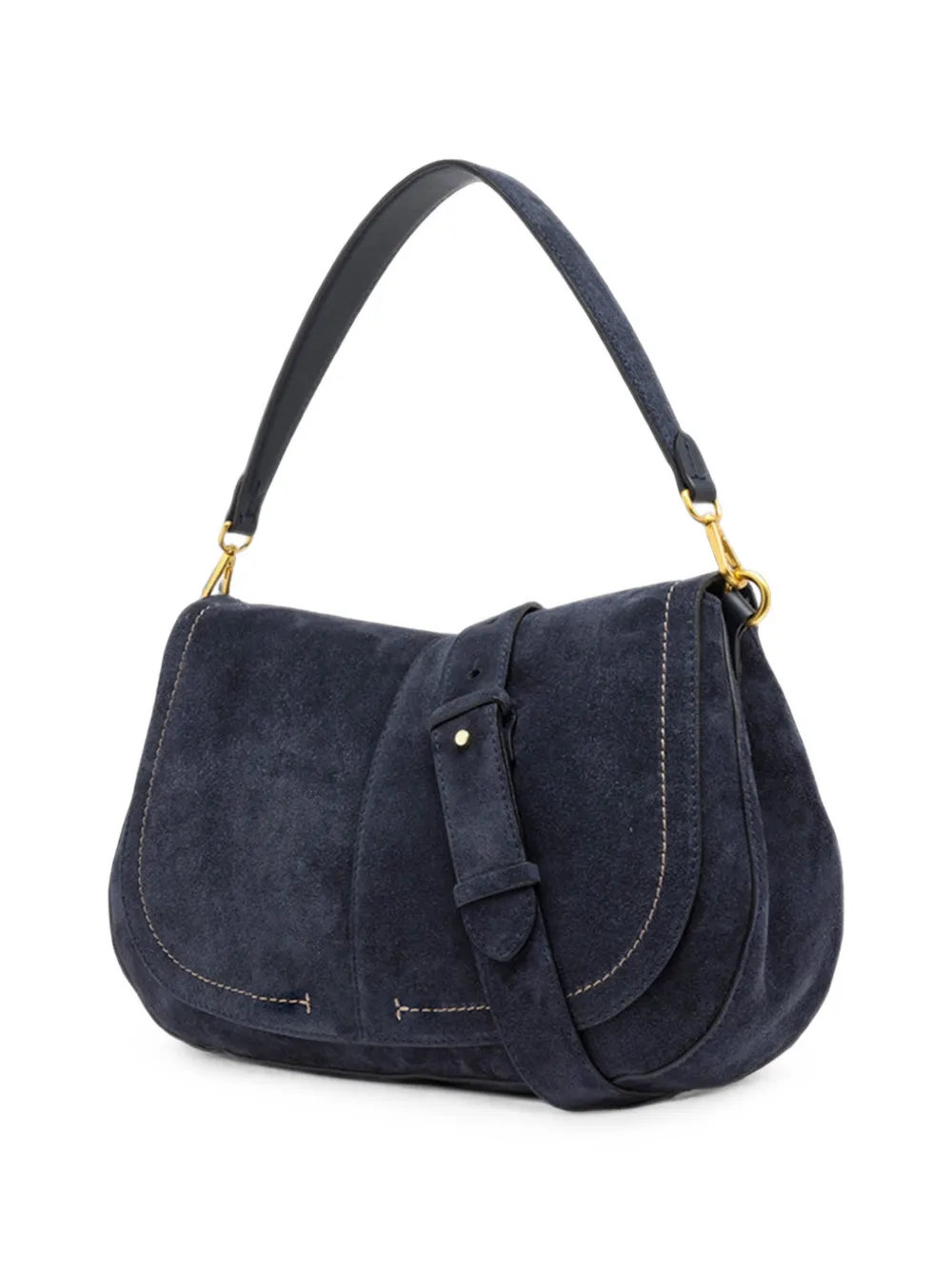 GIANNI CHIARINI Helena Round calf suede large shoulder bag