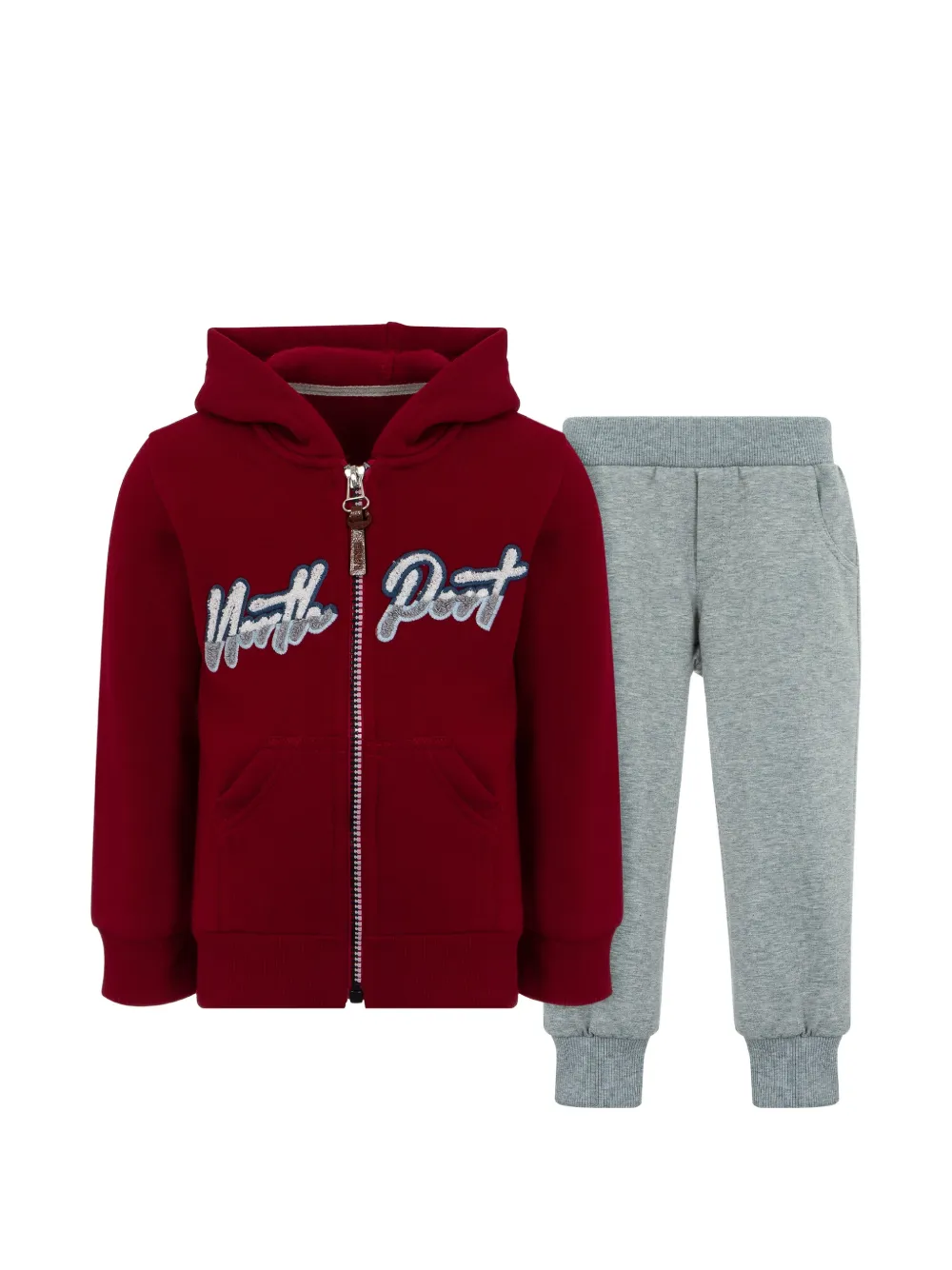 Lapin House logo-patch hooded tracksuit set - Rosso