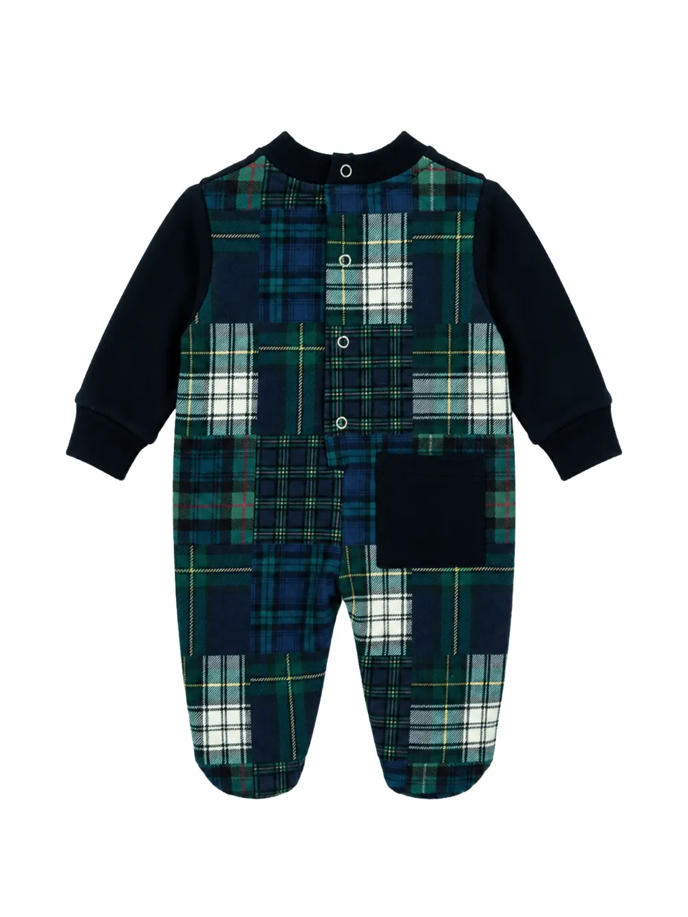Lapin House Geruite pyjama met beer-print Blauw