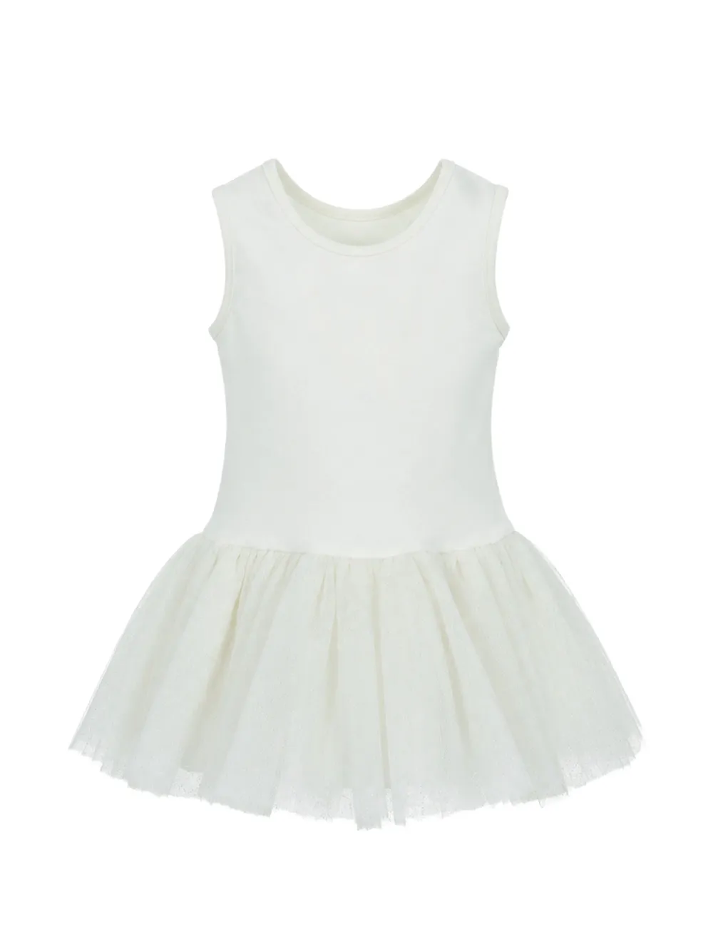Lapin House Jurk met Peter Pan-kraag en tulen rok Wit