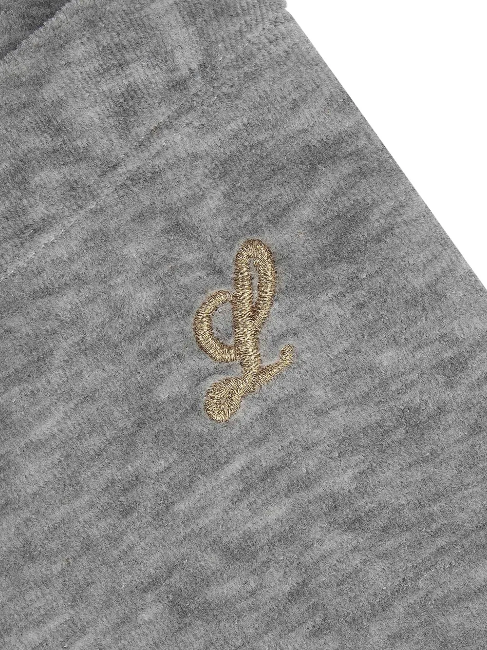 Lapin House Velours legging met geborduurd logo Grijs