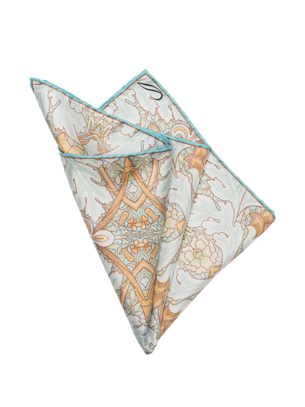 Elizabetta Londra zijden pochet met bloemenprint Blauw
