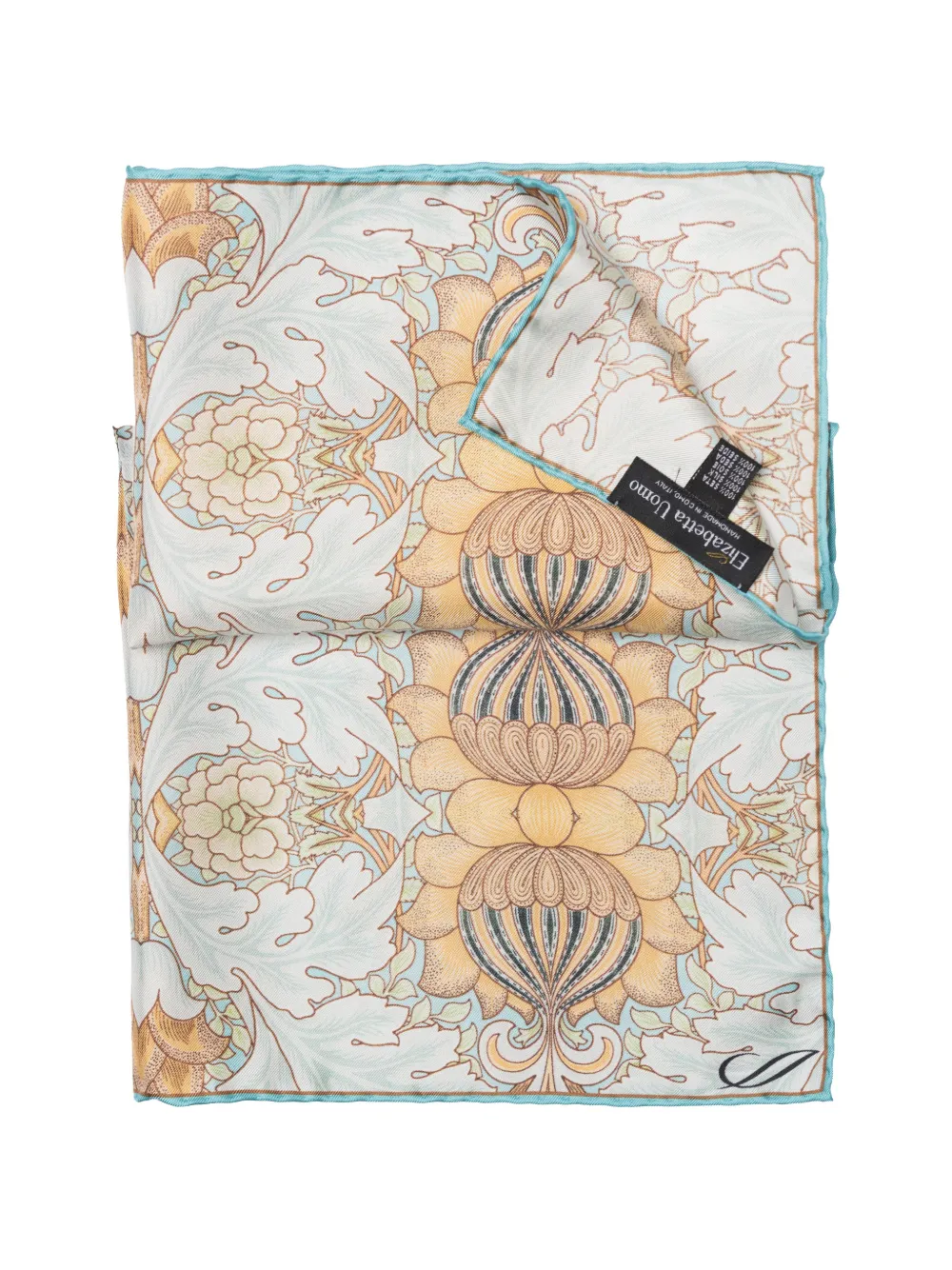 Elizabetta Londra floral-print silk pocket square - Blu