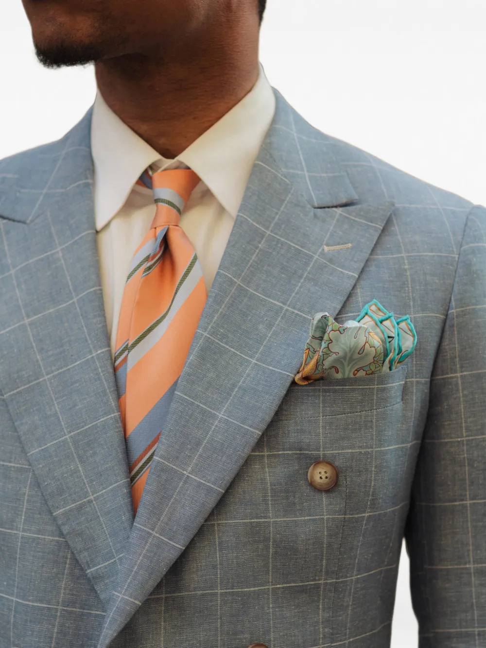 Elizabetta Londra zijden pochet met bloemenprint Blauw