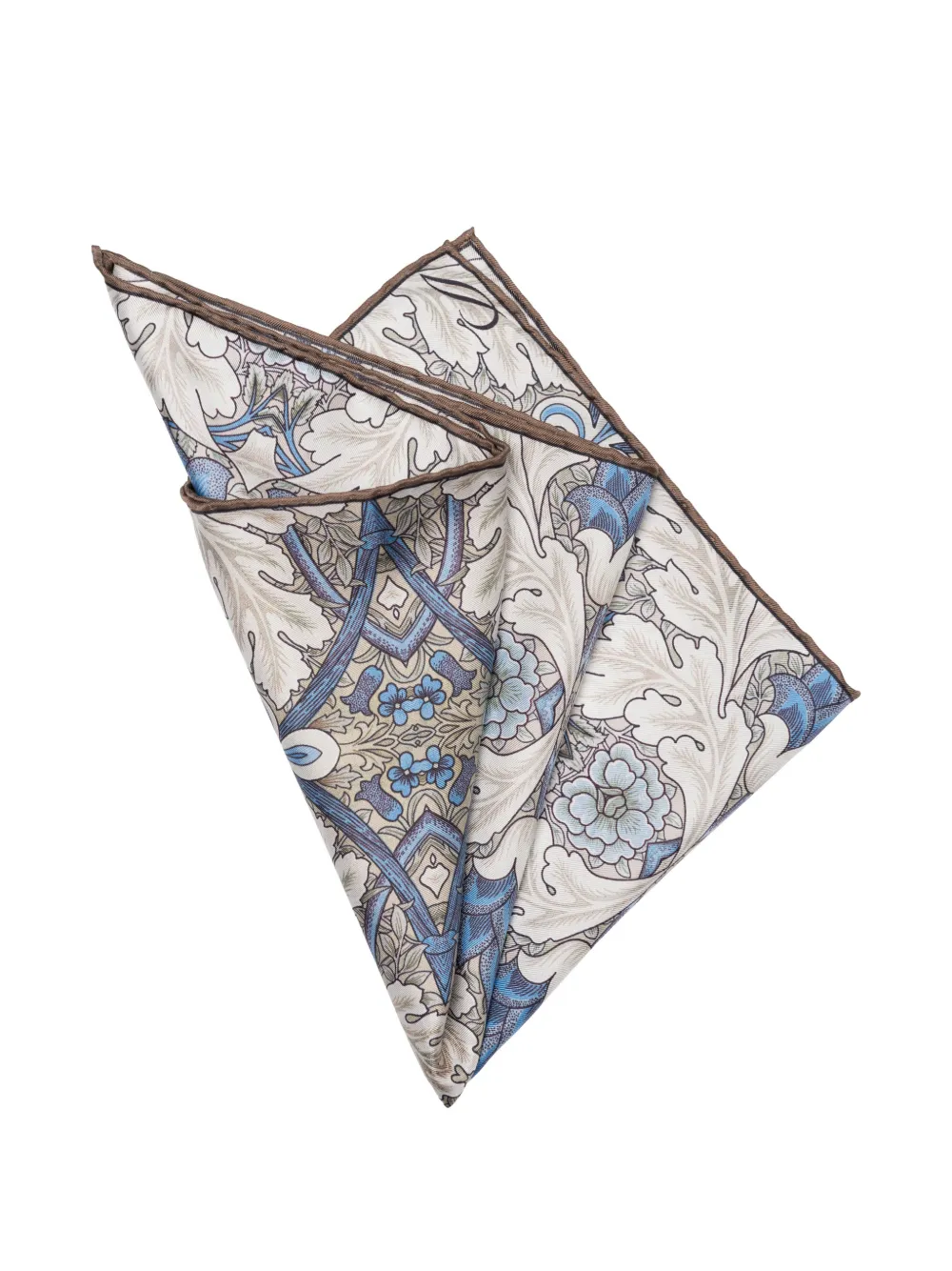 Elizabetta Londra zijden pochet met bloemenprint Beige