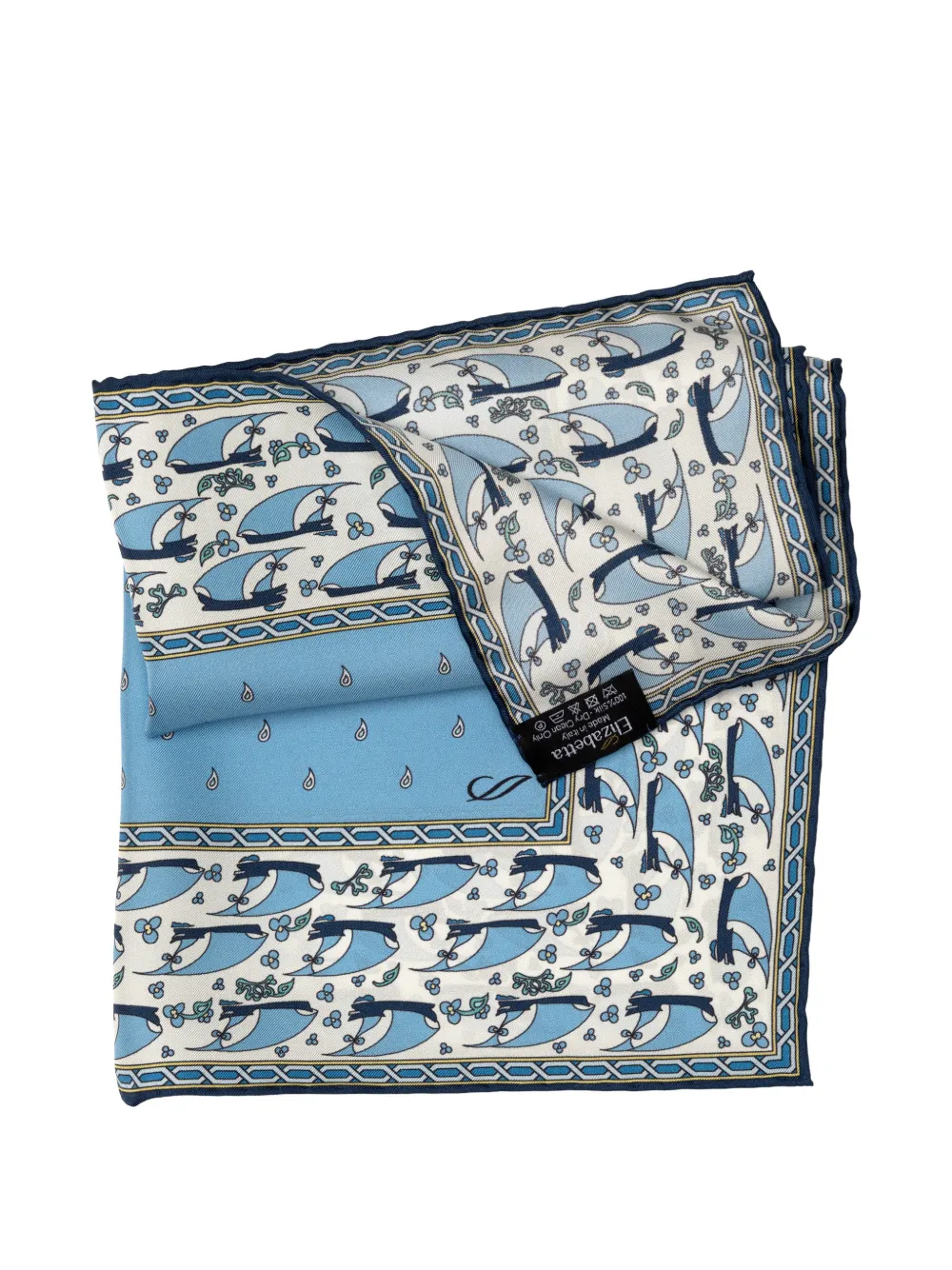 Elizabetta Ostia zijden pochet Blauw