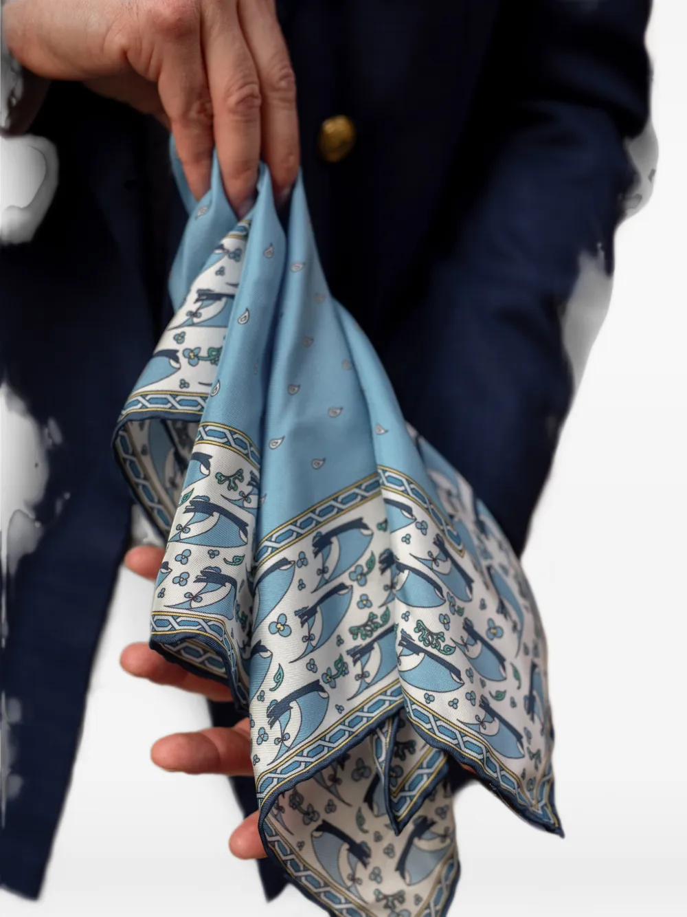 Elizabetta Ostia zijden pochet Blauw