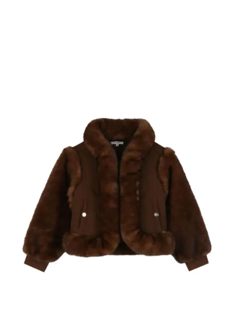 Chloé Kids faux-fur trim quilted jacket