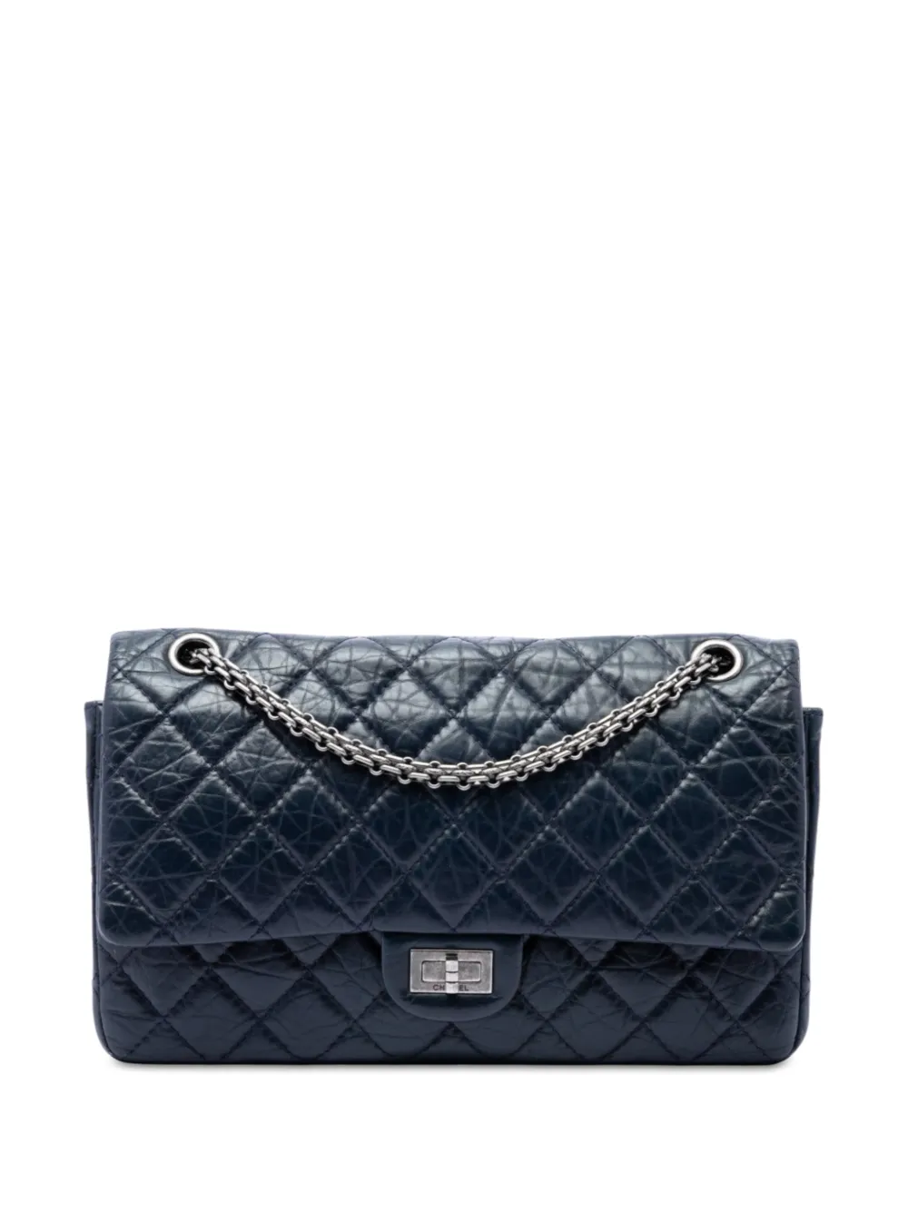 CHANEL Pre-Owned 2011 Quilted Aged Calfskin Reissue 2.55 Double Flap 226 shoulder bag - Blu