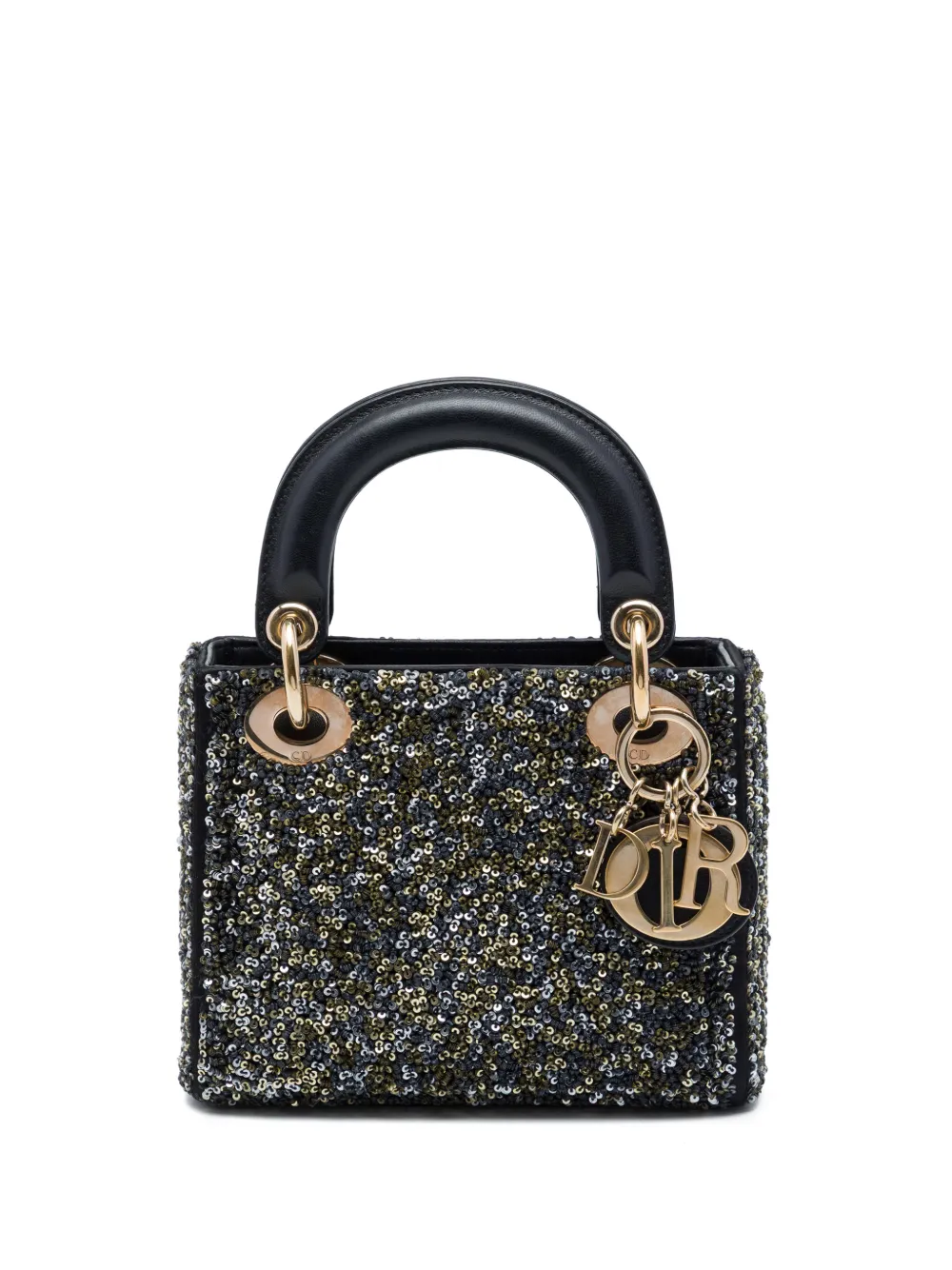 Christian Dior Pre-Owned 2014 Mini Satin Sequin Embellished Lady Dior satchel - Schwarz