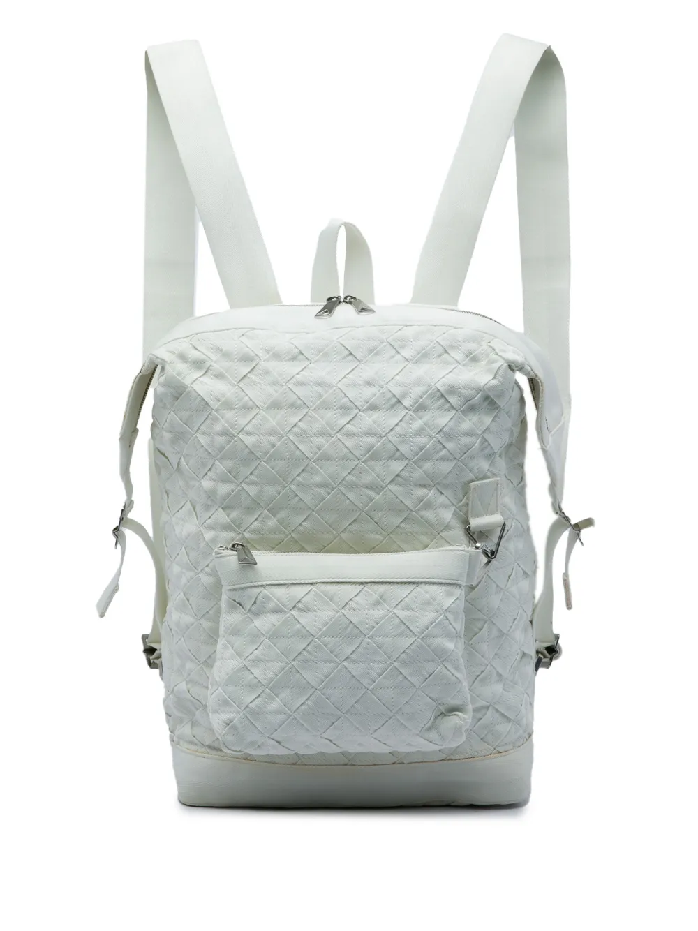 Bottega Veneta Pre-Owned 2012-2026 Canvas Intrecciato Webbing backpack - Bianco