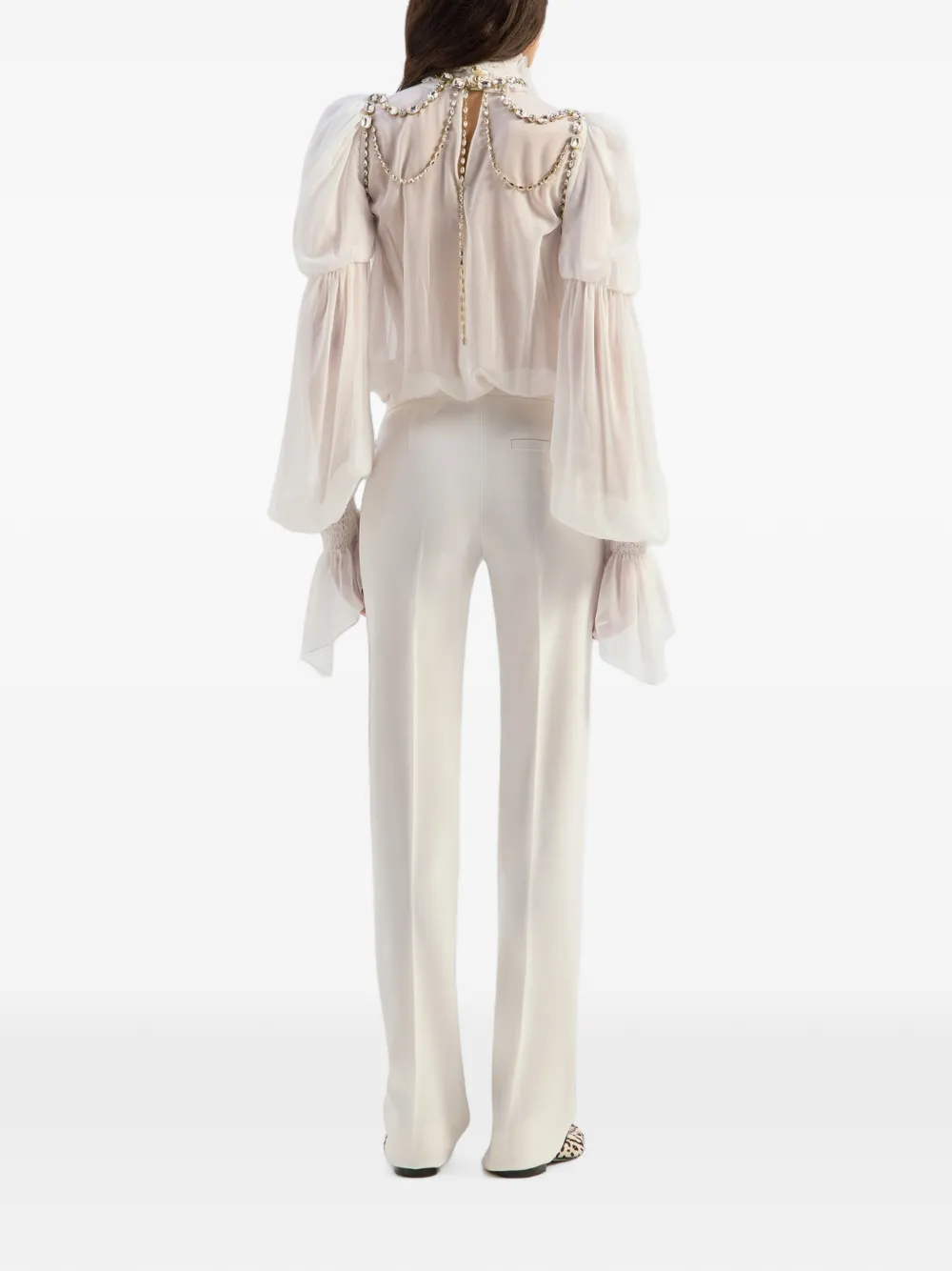 Genny Blouse met ruches Wit