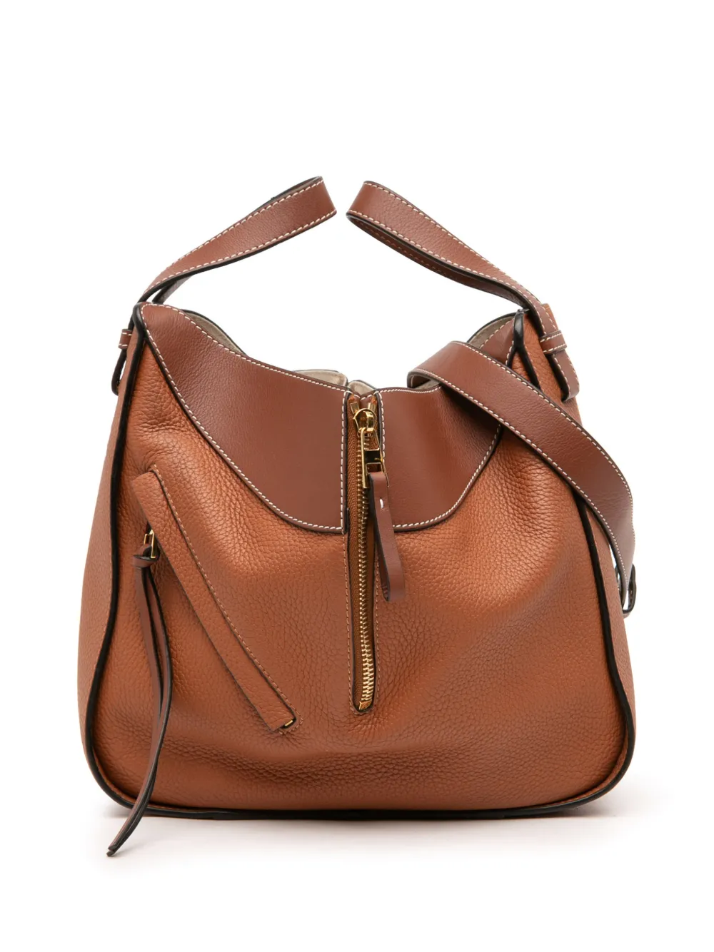 Loewe Pre-Owned 2017 Small Bicolor Leather Hammock satchel - Braun