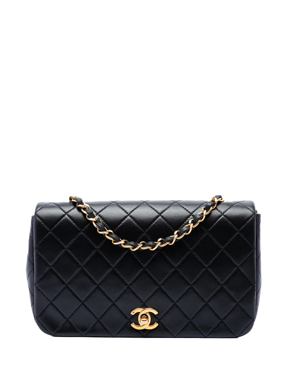 CHANEL Pre-Owned 1989-1991 Medium CC Quilted Lambskin Full Flap crossbody bag - Nero