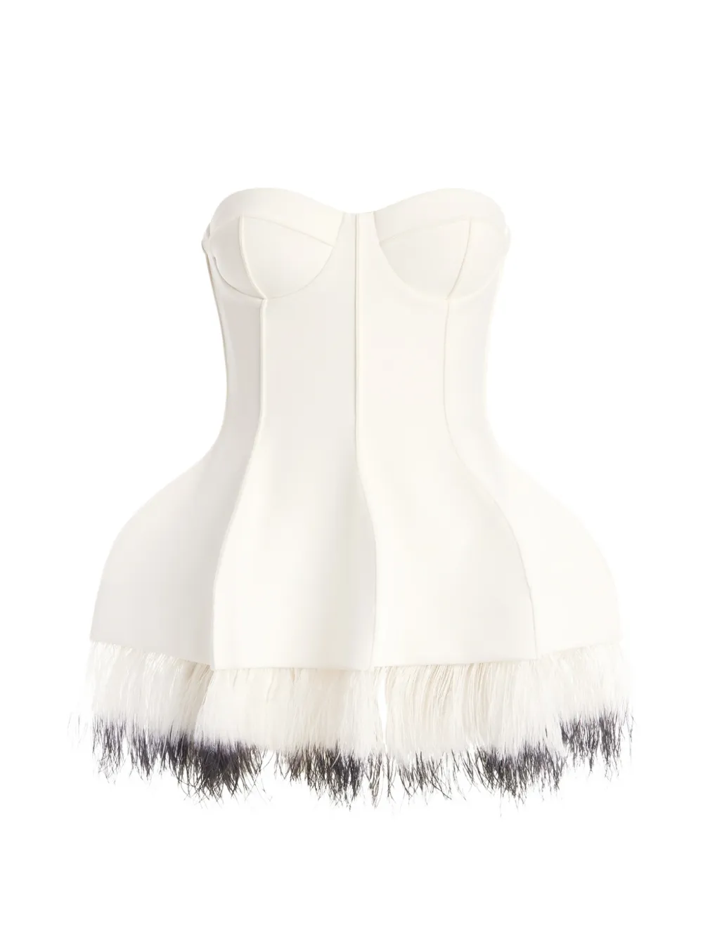 Genny Peplum top met afwerking met veren Beige