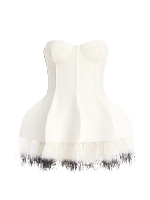 Genny feather-trim peplum top