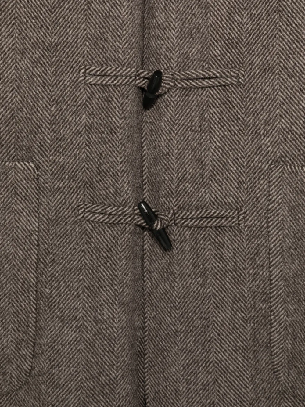 Officine Generale herringbone toggle-fastening coat Bruin