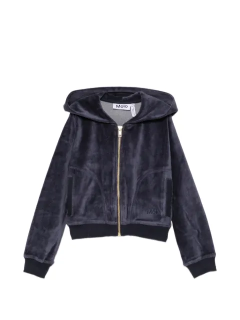 Molo Milla velvet zip-up hoodie