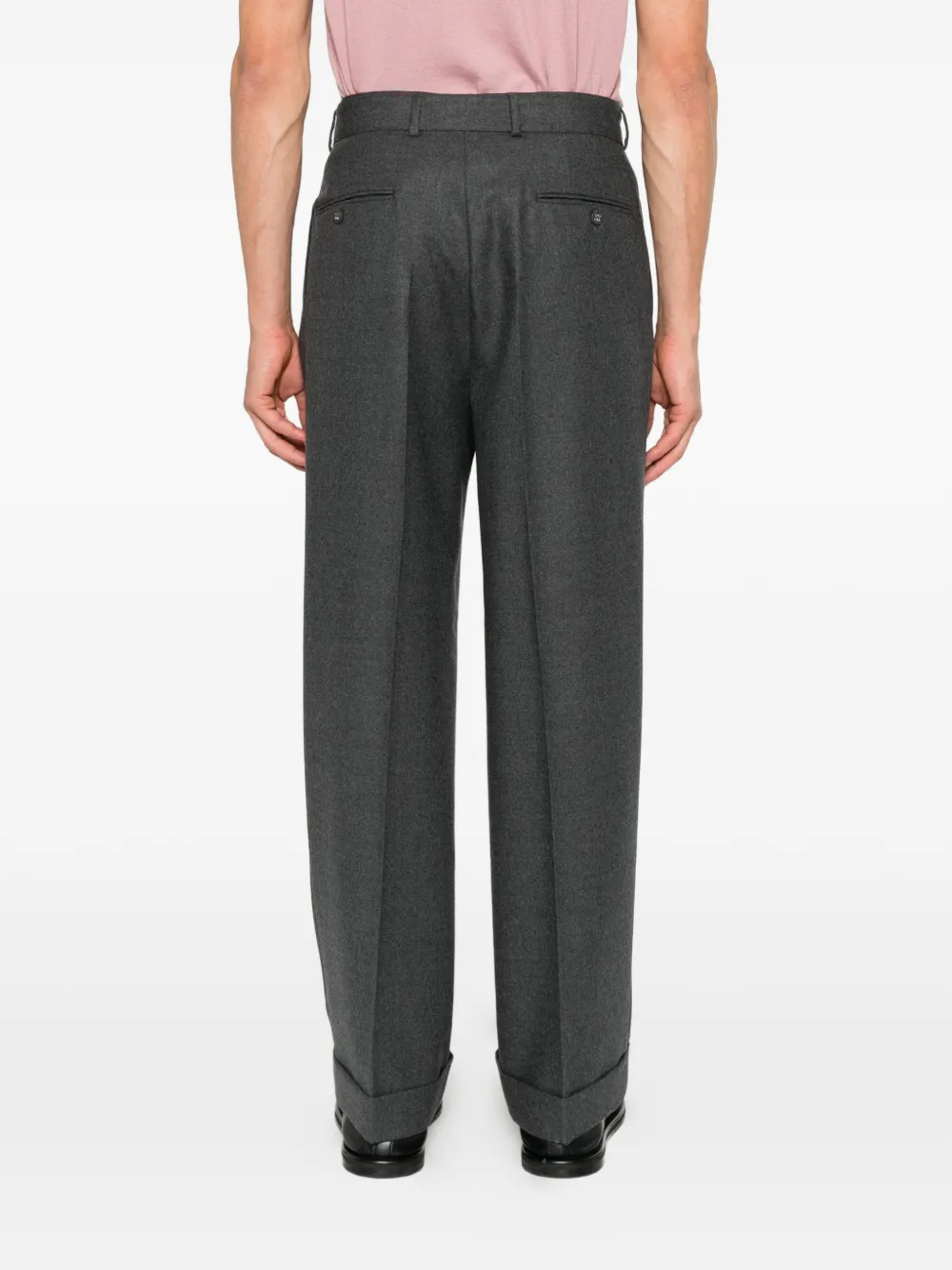 Officine Generale Nash pleated belted trousers Grijs