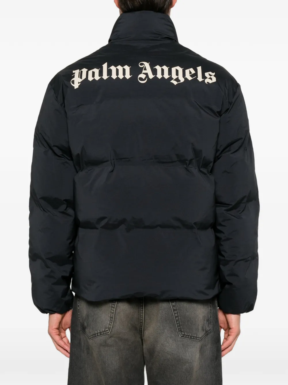 Palm Angels logo-print side-stripe jacket Zwart